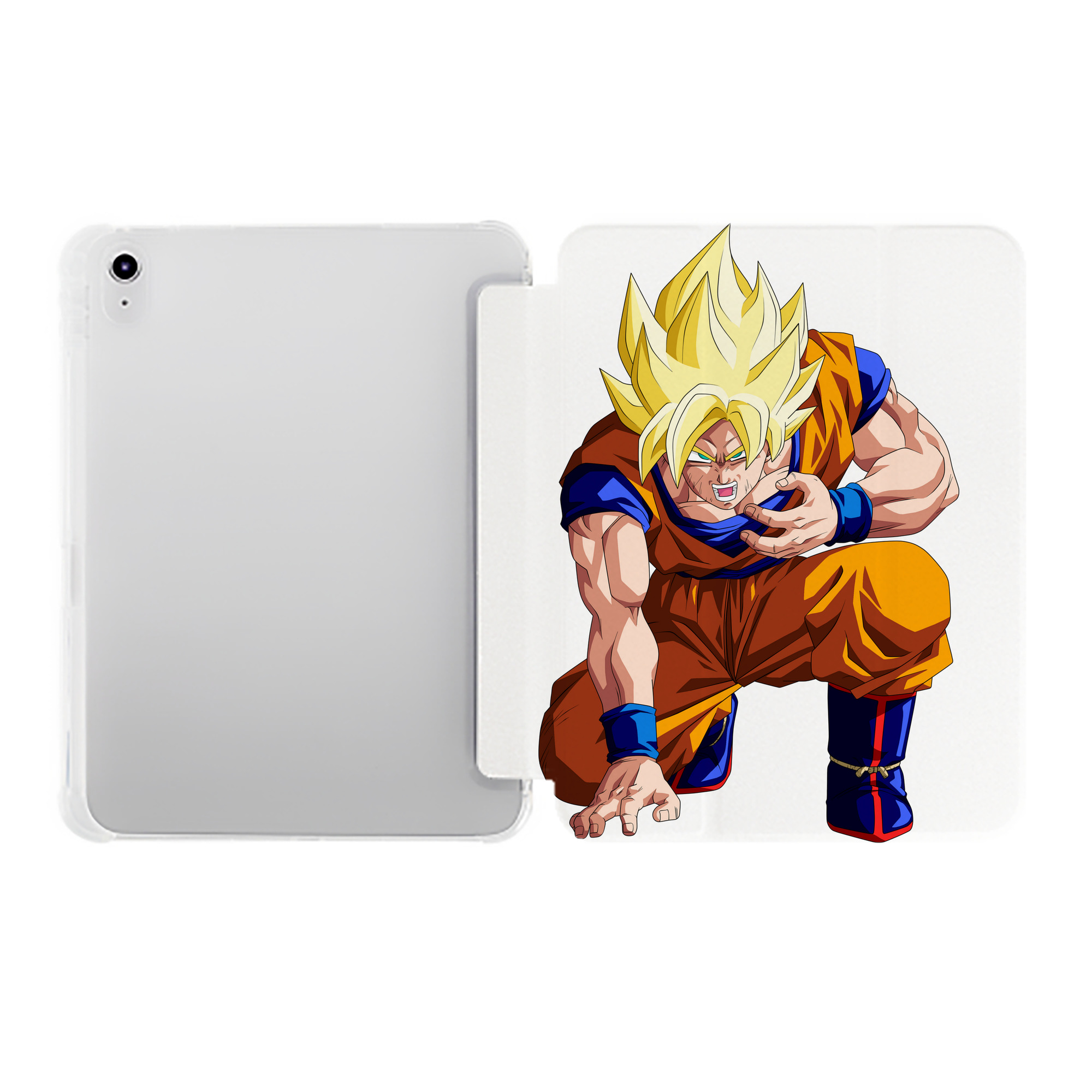 （画像用） ドラゴンボール 孫悟空（そん ごくう）Son Goku カカロット DRAGON BALL Kakarotto IPad ケース ペン収納付き 三つ折りスタンド PUレザー×シリコン 対応機種9.5/10.5/10.9インチ